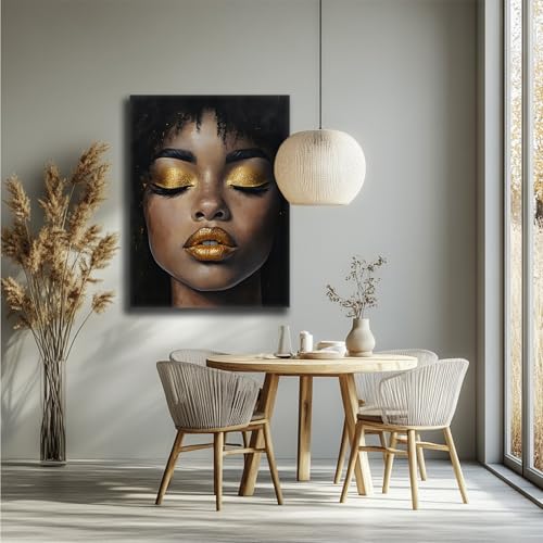 Portrait afro-américain encadré 50x70, solution déco murale prête à poser