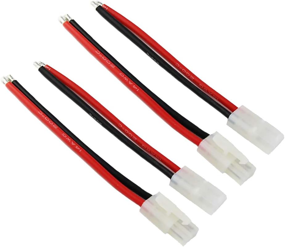 2 Pairs Big StyleTamiya Plug Battery Male Female Connector Adapter Lead with 20CM 14AWG Silicone Wire