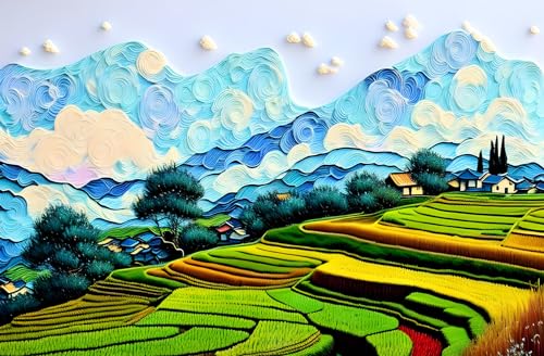Champs de riz en terrasses Meechi poster sur toile pour habiller un mur vide