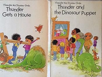 Paperback Thunder the Dinosaur 2 Book Set - Thunder and the Dinosaur Puppet - Thunder Gets a House Book