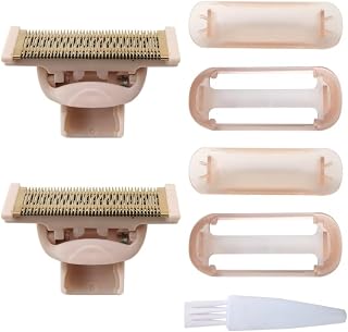 2Pcs Replacement Shaver Head for Women, Rose Gold Plated Body Hair Remover Replacement Head with Covers fit for Flawless Nu Razor by YTXXDEUS