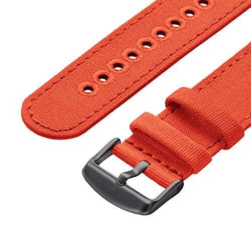 Archer Watch Straps - Canvas Watch Bands for Apple Watch (Tangelo Orange, Gray, 38/40mm) - Thumbnail 3