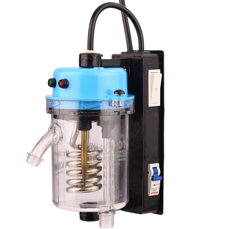 Mr.SHOT 2.O Vikram - Winner|Non-Flammable Wall Transparent Polycarbonate|India'S 1St 2-In-1 Instant Water Heater For Drinking & Bathing|Dual Thermostat|Built With 16A Switch & Mcb|Blue-image-29