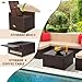 KROFEM 8-Piece Patio Furniture Set, Outdoor Wicker Rattan Sectional with Thick Cushions, Glass Top Table with Hidden Storage, Outdoor Conversation Set for Backyard, Porch, Patio, Beige