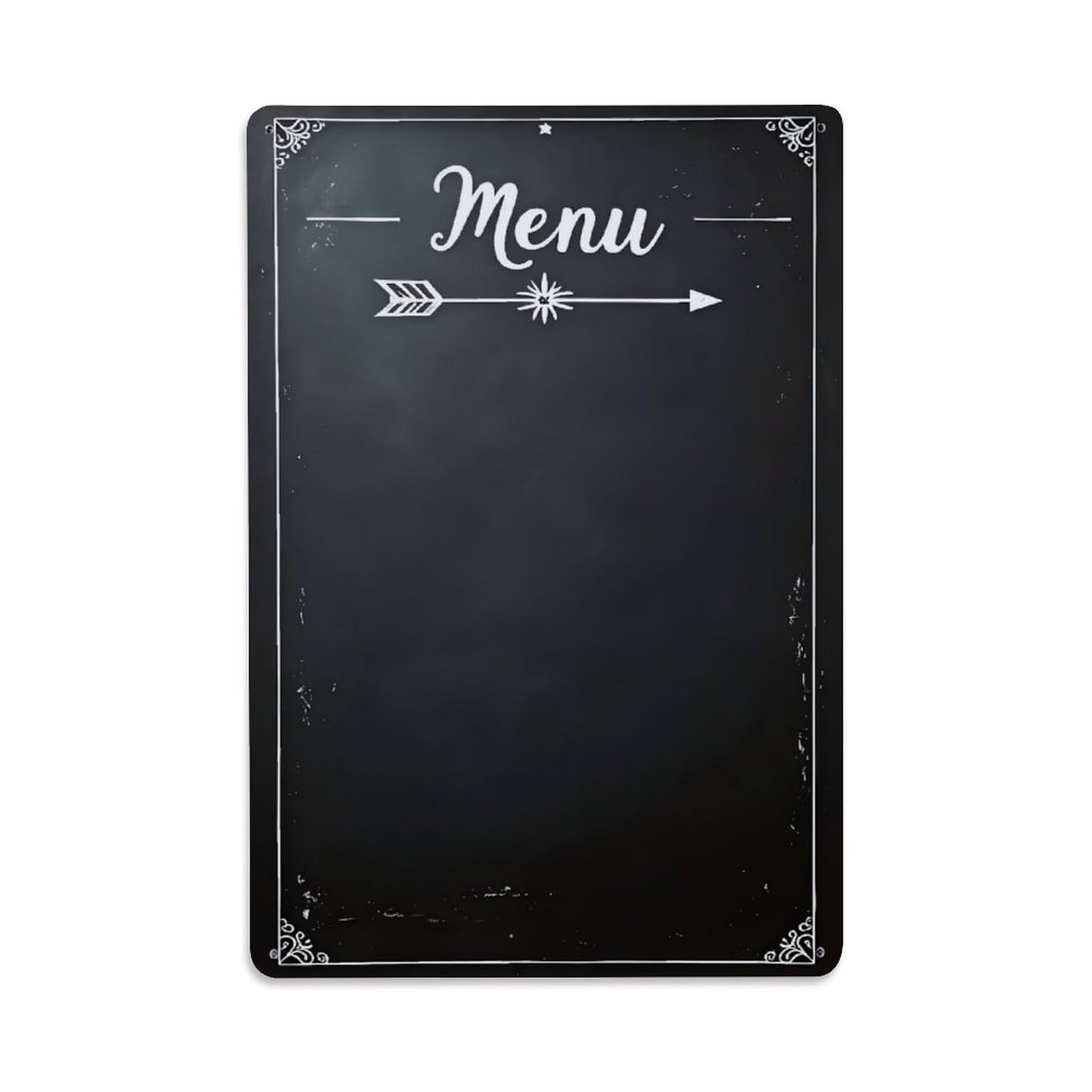 Jdfenggu Vintage Chalkboard Menu With Arrow Design Retro Metal Tin Sign, Metal Poster For Bar, Home, Man Cave, Kitchen, Laundry Room Art Decor 8X12 Inch