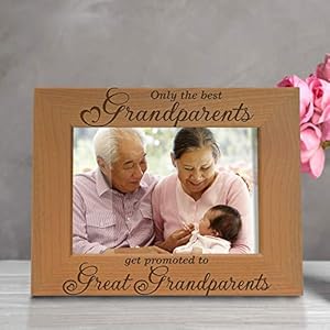 Only the best grandparents get promoted to great grandparents engraved natural wood picture frame grandma grandpa gifts grandparents day gifts mothers day fathers day 4 x 6 horizontal  urban country home decor