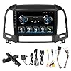 GPS Navigation MP5 Player, Multimedia Built-in Bluetooth, Touchscreen in-Dash Headunit FM Radio Receiver for Android 9.1/IOS for Santa Fe 2006-2012 9in 2Din car stereo wireless car play