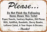 Tamaño: 20 x 30 cm. BDTS Cartel de Metal Retro Vintage con Texto en inglés «Please Do Not Flush Your Hopes Dreams Down The Toilet» de Metal, 20 x 30 cm