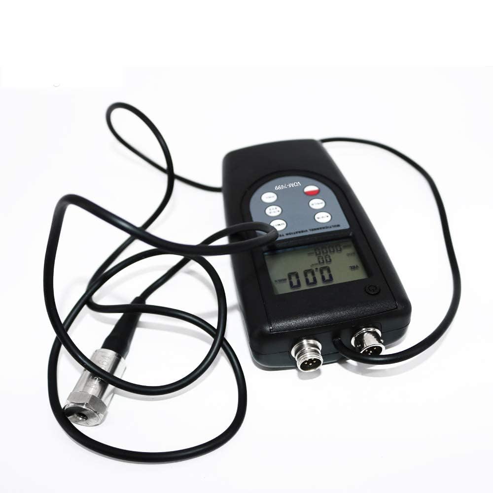 Vibration Meter Tester 3 Channel Vibrometer Gauge Analyzer with 3 Piezoelectric Transducers