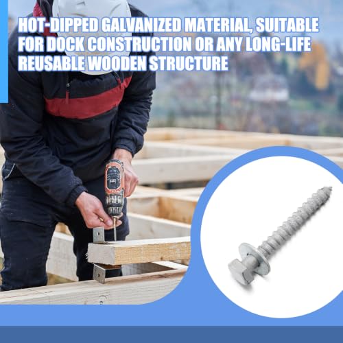 Image of 100 Pcs 1 /4 inch x 1-1 /2 inch Lag Bolts for Wood Lag Screws with Washers Bulk