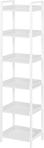 Miniatura 17 de Rolanstar Estantería de almacenamiento de 5 niveles, estantería de esquina estrecha, estantes de madera para sala de estar, baño, balcón, cocina,