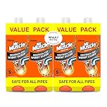 Mr Muscle Drain Unblocker, Sink and Drain Cleaner (4 x 1L) Fast Acting Heavy Duty Gel, Dissolves Clogs, Works 3x Better Than Bleach, Safe for All Pipes, (2 x Duo Pack)