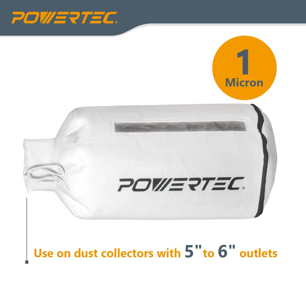 POWERTEC 70334 Staubfilterbeutel für Staubsammler, 1 Mikron, für Grizzly, Shop Fox, Rockler Delta, Wen und Powertec DC5371/ 5372