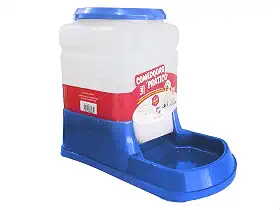 Comedouro Prático Automático Cães e Gatos Azul