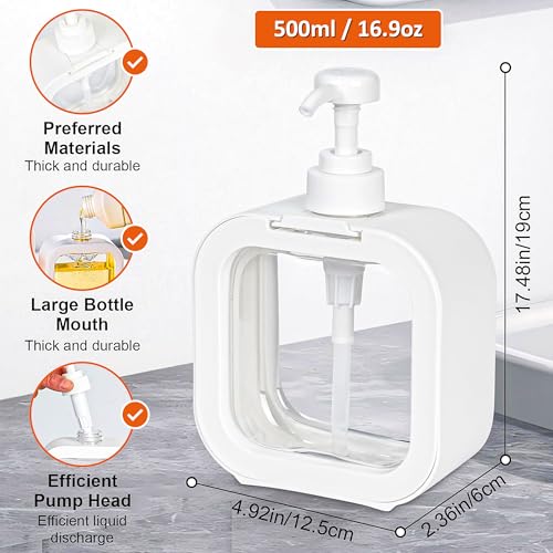 Image of Eightiz Empty Bottle (300 ml) Soap Dispenser for Bathroom Kitchen Large-Capacity Dispensing Bottled Hand Soap Dish Soap Shower Gel Shampoo Washing Powder Replacement Empty Bottle (Pack of 3)