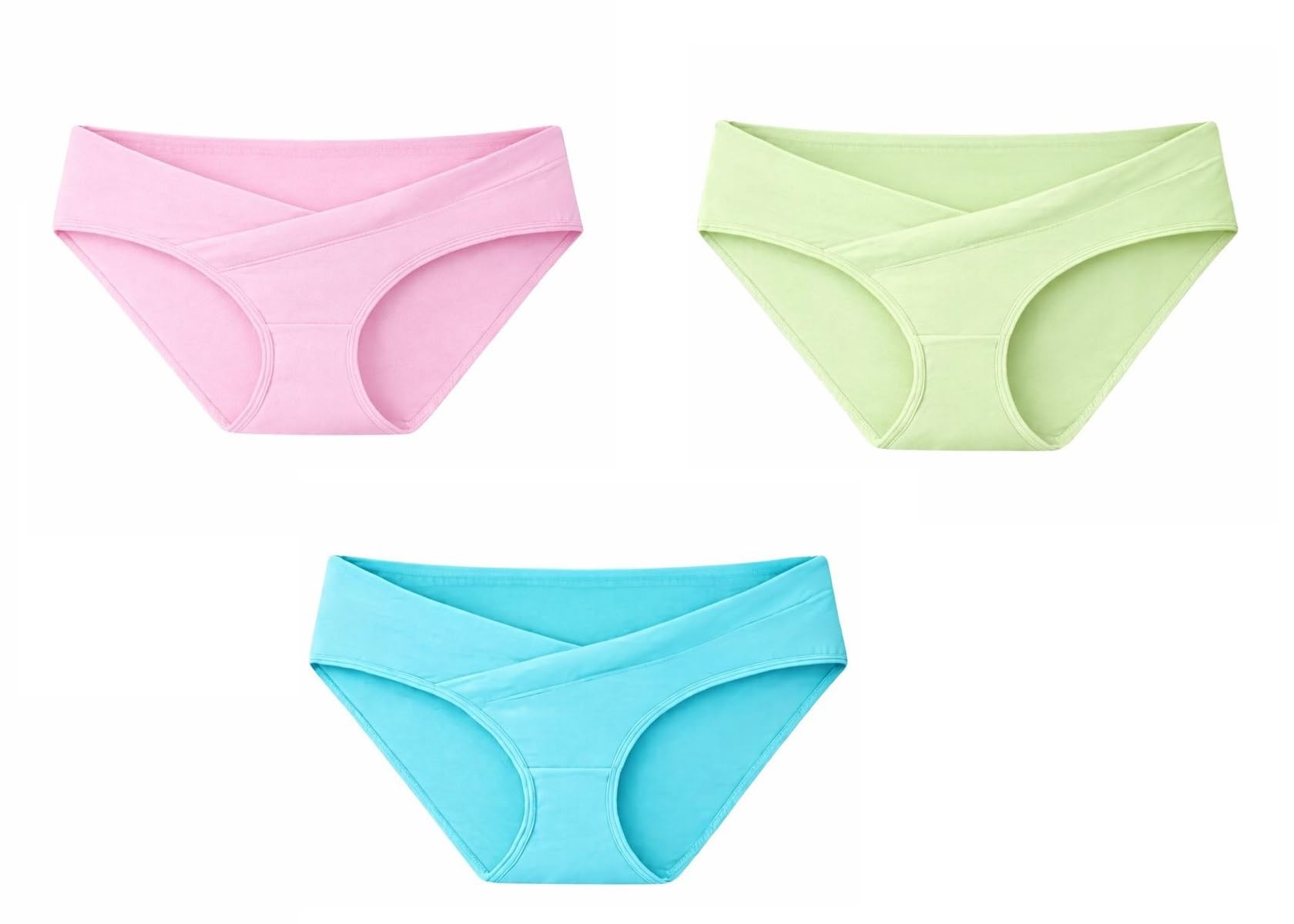 Cotton Maternity Panty, Low Waist Maternity Briefs, Pregnancy Underwear,Maternity Panties, Pregnancy Briefs, No Elastic | (Pink-Green-Blue)-image-14
