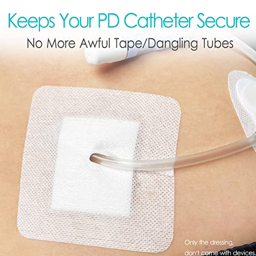 Split Drain Adhesive Bandages Feeding Tube Peg G J Tube Covers Peritoneal Dialysis PD Catheter Bordered Gauze Abdominal Pad Drain Patch Supplies Island Dressing for Nursing Care 4