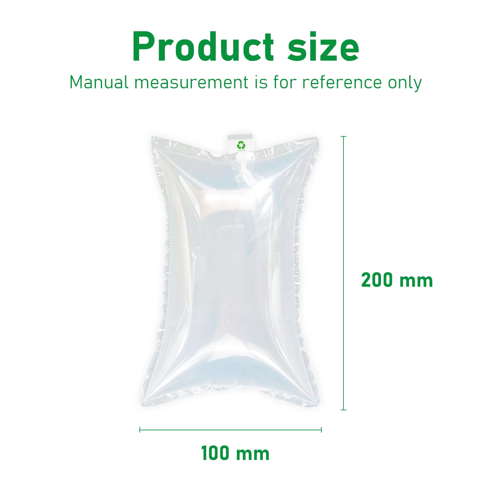 Coussins à bulles d'air 10 x 20 cm 100 pièces Film de coussin d'air Matériau de remplissage d'emballage pour expédition fragile
