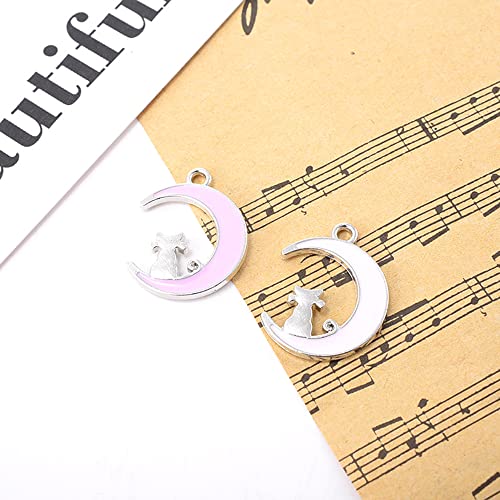 36Pcs Matching Moon Cat Cute Charms For Girls Anime Charms For Jewelry Making Pendants Bulk Cat Charms Diy Crafts Pendants For Women Cartoon Stuff For Grils Dangle Bracelet Handcrafted Accessoriesr Necklace Jewelry Making For Girls #TOP4