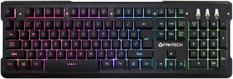 HAHAP LED Backlit Wired Mechanical Gaming Keyboard,FANTECH K612 Professional Wired 9 Colors Backlight Game Waterproof Keyboard