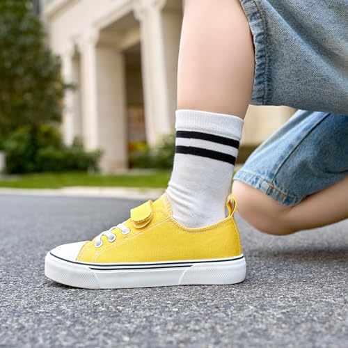 Image of Zoroadke Toddler Boys and Girls Sneakers Low Top Adjustable Strap Canvas Shoes for Kids