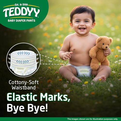 Image of TEDDYY Easy Baby S Size Diaper Pant Style | 78 Count (Small) | 4-8 kg (Pack of 1) | Long Protection Hours | Anti-Bacterial | Airy Breathable Fit | Rapid Soaker Channels & Wetness Indicator