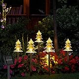 Christmas Tree Pathway Lights Outdoor, Solar Christmas Lights, Garden Christmas Path Lights, Set-of-