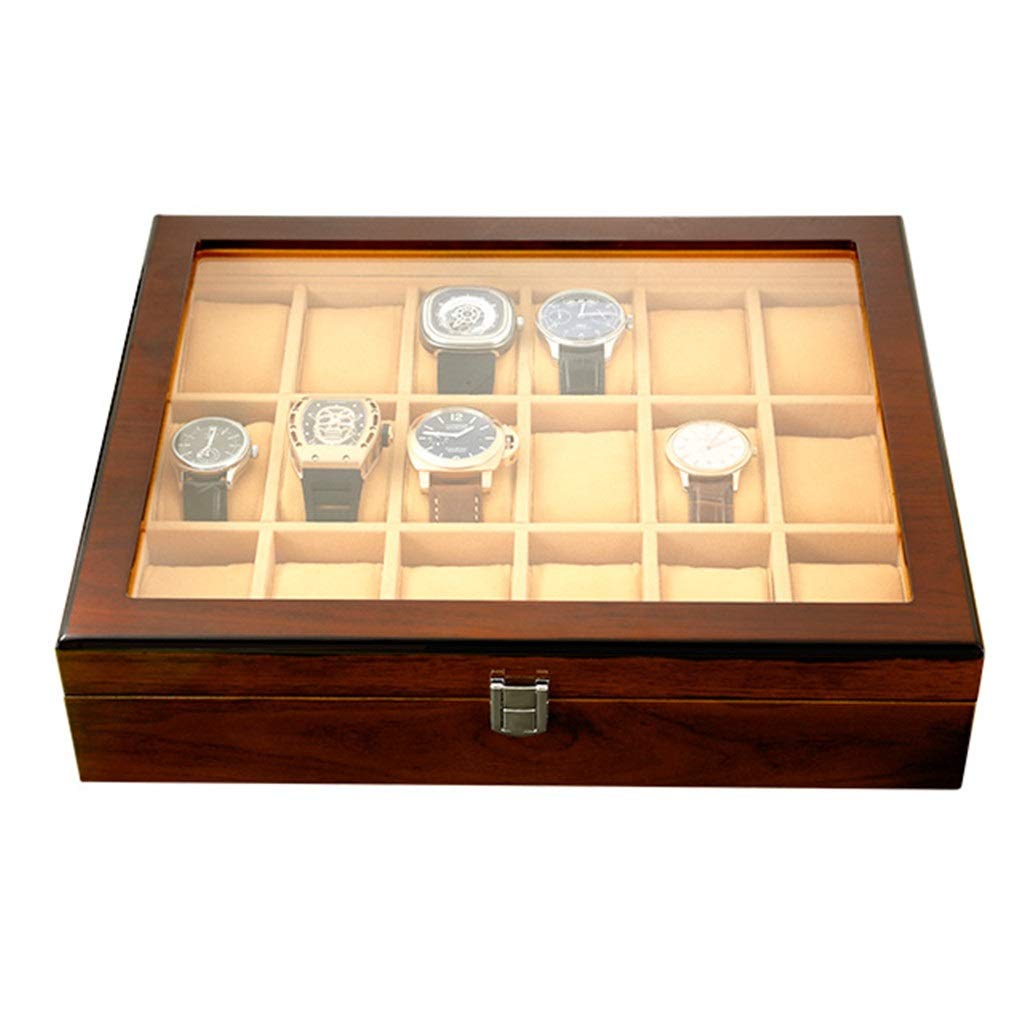 18 Slots Uhrenbox Holz Armbanduhr Herren Aufbewahrungsbox Uhr/Uhrenvitrine Praktischer Uhrenorganisator