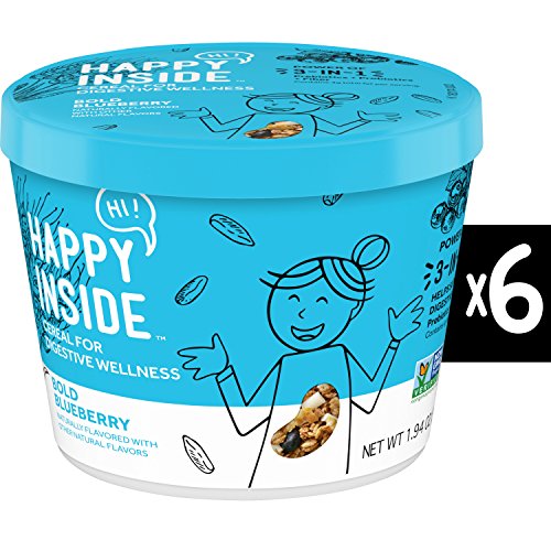 (Discontinue by Manufacture r)HI! Happy Inside Breakfast Cereal, Bold Blueberry with Prebiotics, Probiotics and Fiber for Digestive Wellness, Non-GMO, 6 cups