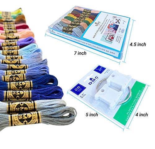 Dmc Embroidery Floss Kit,Gold Collection,Dmc Embroidery Thread Pack,27 Assorted Colors Bundle With 28 Dmc Plastic Floss Bobbins,Cotton Cross Stitch Threads,Premium Supplies For Embroidery String/Yarn #TOP5