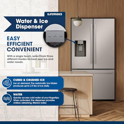 Sharp SJF2955KS 28.9 cu. ft., 3-door French Door Refrigerator, Ice/Water Dispenser, Advanced Cooling Plus System, Chill- - Additional View