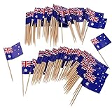 Tamaño de la barra: 65 mm 100 unidades de papel Australia Flag Picks Mini Cóctel de fruta Palillos Sticks Bandera Nacional Signo