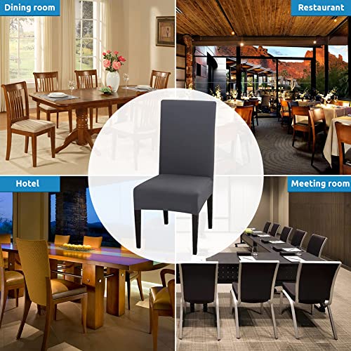 Inmozata Chair Covers For Dining Room Set Of 4, Spandex Fabric Fit Stretch Dining Chair Covers, Washable Removable Parson Chair Slipcovers For Hotel,Ceremony,Banquet,Wedding Party (Gray) #TOP6