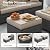VONZOY Patio Furniture Sets, 6 Pieces Patio Outdoor Sectional Furniture, Wicker Rattan Conversation Sofa with Rocking Chair, Ottomans, Side Table, Khaki Cushion