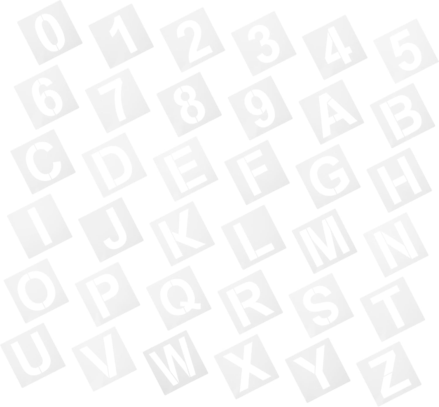Veemoon 36pcs Number and Alphabet Painting Stencils Art Craft Templates for DIY Drawing Mold Scrapbooking and Lettering Aids