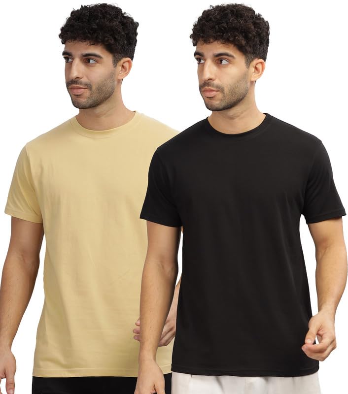 Image of XENOVAURBAN Unisex Regular Cotton Combo of 2 Solid Color Tshirt