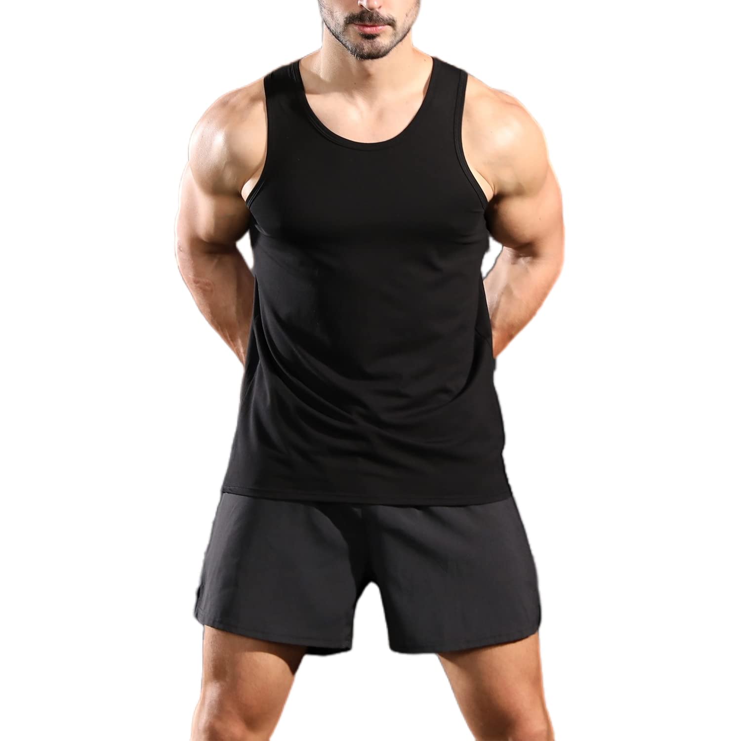 Rane Sports Chalecos Ajustados Masculinos Chalecos de algodón gimnasios sin Mangas Camisetas musculares de Fitness