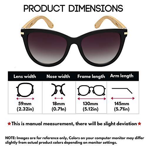 Retro Vintage Cat Eye Sunglasses for Women with Natural Bamboo Temples M34180BM-AP-1(BLK.ap)3