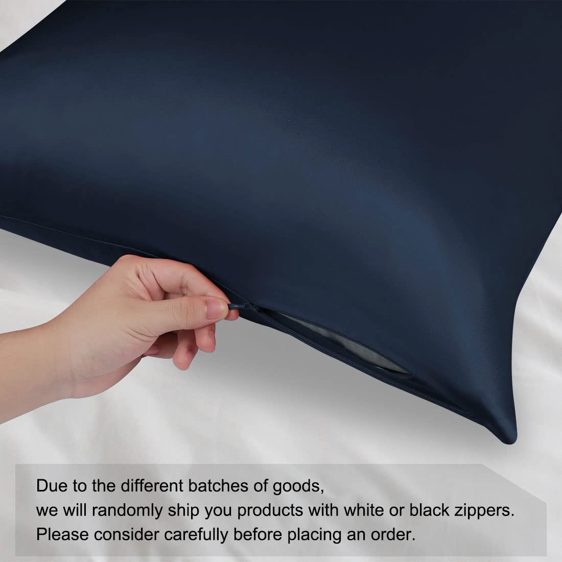 LULUSILK 100 Kussensloop van natuurlijke zijde, pure moerbeizijde, kussensloop voor haar en huid, anti-rimpel, rits, 1 stuk, 16 momme, zijde, wit, 40 x 80 cm