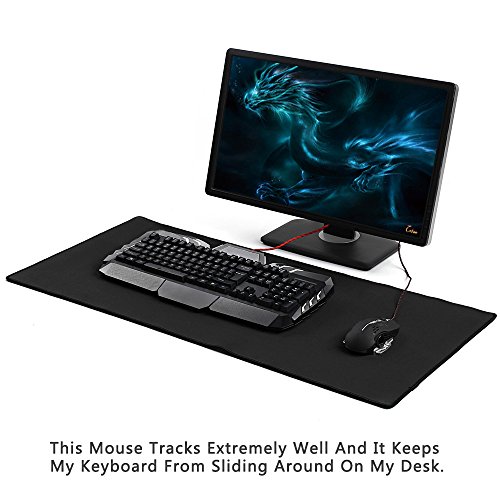Cmhoo Large Mouse Pad Gaming & Professional Computer Extra Large Mouse Pad / Mat 27.5In (70*30 Chunse Black) #TOP6