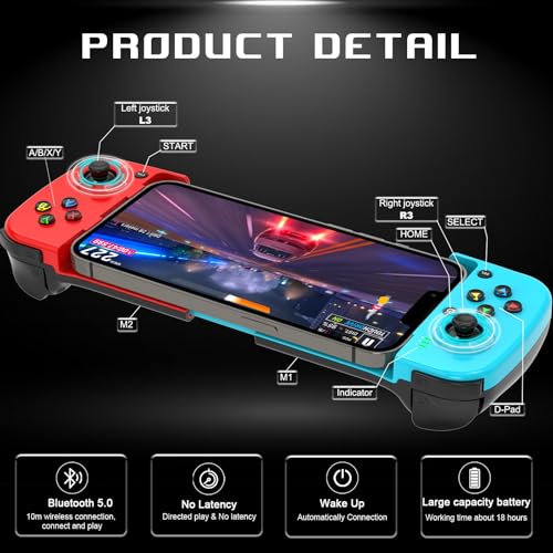 Controlador de juego inalámbrico MFi Arvin con Bluetooth para iPhone y Android 6