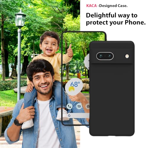 Image of KACA Silicone Back Case for Google Pixel 7a, Soft-Touch, Shockproof Phone Back Cover for Google Pixel 7a (Black)