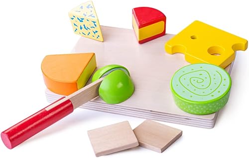 Bigjigs Toys Juego de tablas de quesos - Comida de madera para
