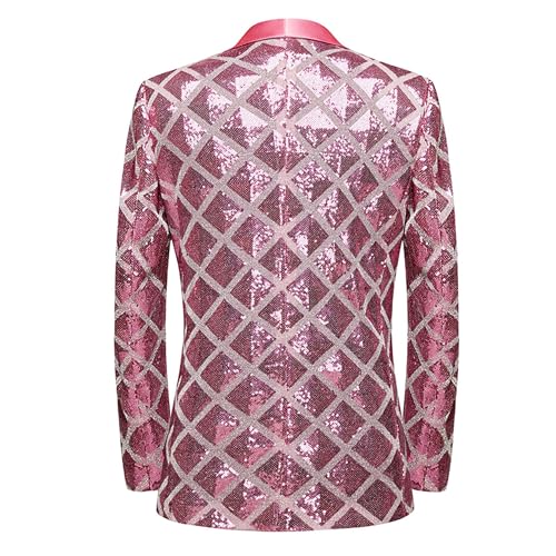 Men's Sequin Blazer Jacket Disco Prom Party Shiny Jackets One Button Party Prom Suit Coat2