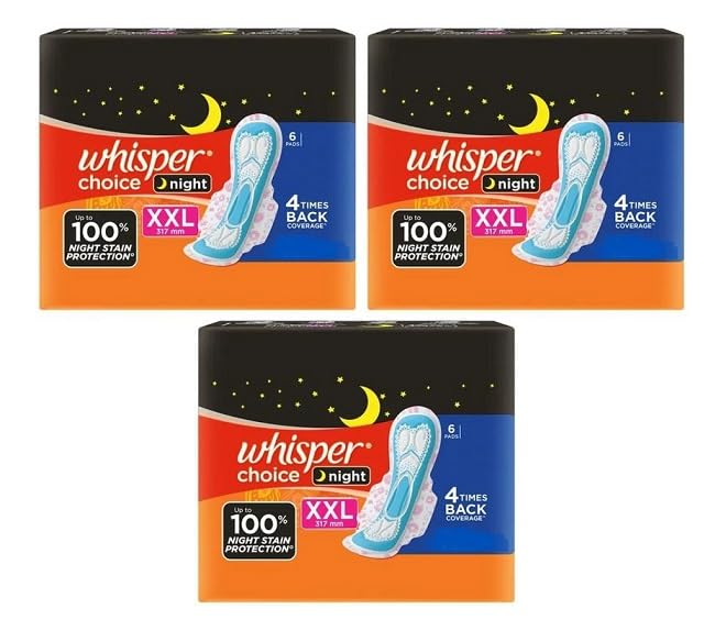 Whisper Ultra Overnight Sanitary Pad For Women With Wings - XXl Plus, 6x3 Pads (B0DBGB6235) Amazon Price History, Amazon Price Tracker