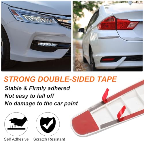 4 tiras protectoras para parachoques de coche universales, parachoques delantero y trasero blanco 4