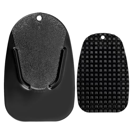 Lonsda Motorcycle Kickstand Pad Plate Support- Black - Support Grass Sand Asphalt Slippy Ground - Concave Convex Non-slip Design Anti-Sinking Outerdoor Parking Plate
