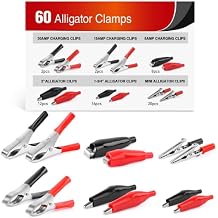 Nilight - 50052R 60Pcs Metal Alligator Clip Clamp Assortment Test Lead Electrical Battery Clamp Connector Alligator Connector Electrical Assortment Charging Clip