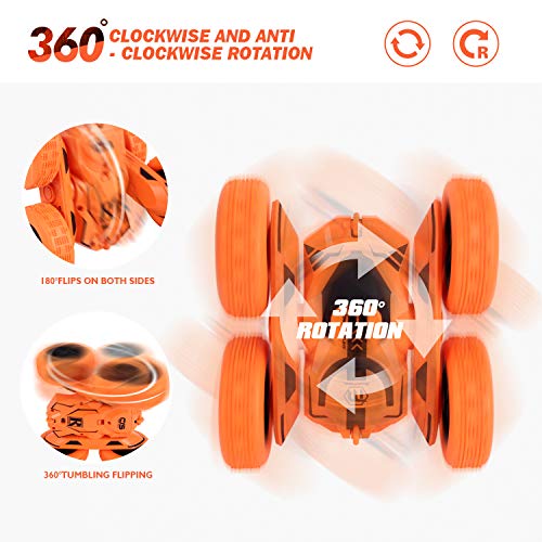 Peradix RC Remote Control Stunt Car, Electric 4WD Cars 360°Off Road Acrobatic Rotation Vehicle, 2.4GHz High Speed Racing Slot Car Toys for Boys Girls(Battery and USB Charging Cable Included) - Thumbnail 7