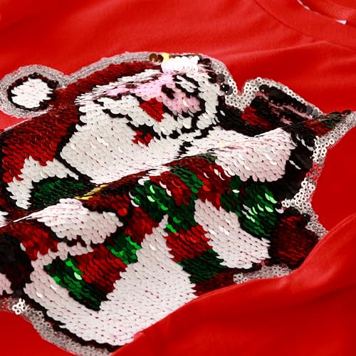 Image of Christmas Shirts for Girls and Boys Flip Sequin Santa Christmas Tree Kids T-Shirt Clothing